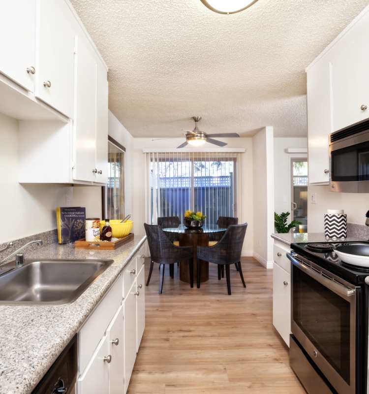 Kitchen and Dining Area at The Shadows Apartments in Mountain View, California